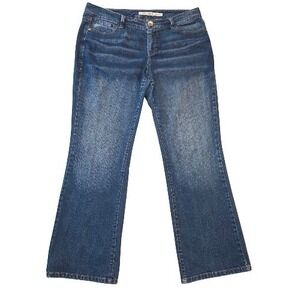 DKNY Jeans Soho Boot Jeans Womens 14 Blue Mid Rise Bootcut Stretch Denim Classic